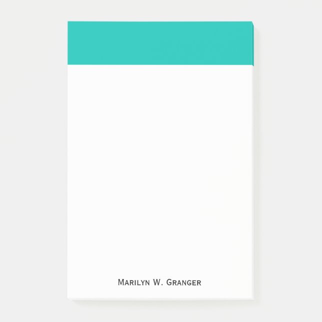 Bloco De Notas Cor Sólida: Teal (Frente)