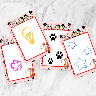 Bloco De Notas Cor vermelha com patas gatinhos bonitos de 4" x 6"