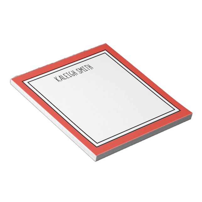 Bloco De Notas Cor Vermelho Laranja Branco Personalizável (Inclinado)