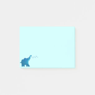 Bloco De Notas coração azul do elefante