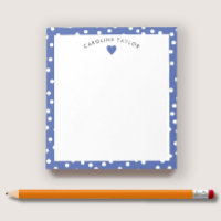 Coração Azul Escuro & Pontos Cute Personalizado Me