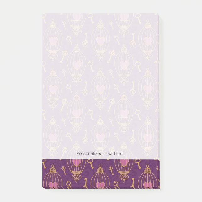 Bloco De Notas Coração-chave-teste padrão (Frente)