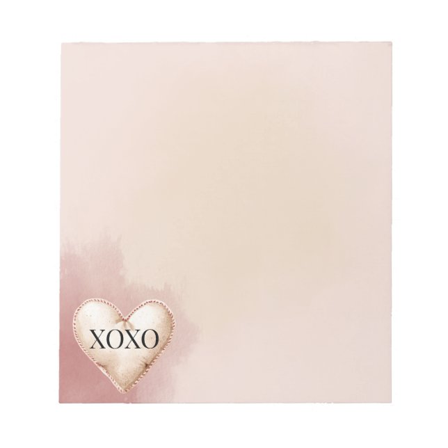 Bloco De Notas Coração de creme vermelho XOXO (Frente)