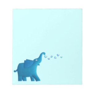 Bloco De Notas coração de elefante azul