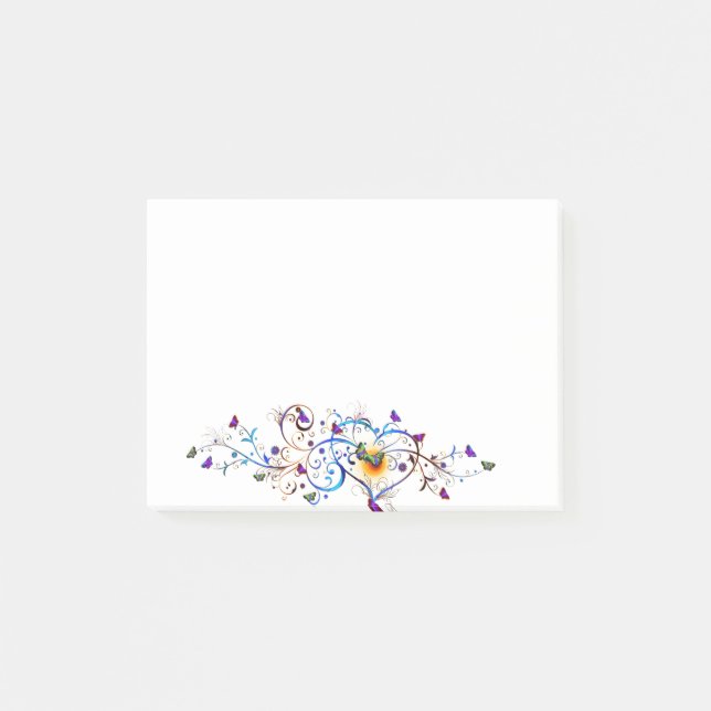 Bloco De Notas Coração e borboletas (Frente)