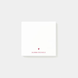 Bloco De Notas Coração e Nome Magenta Vibrante