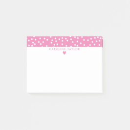 Bloco De Notas Coração e pontos cor-de-rosa Bubblegum