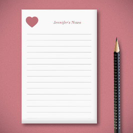 Bloco De Notas Coração e Vermelho