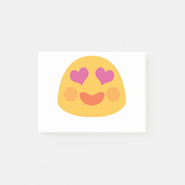 Bloco De Notas Coração Olhos Emoji (Frente)