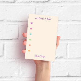 Bloco de Notas Coração Pastel Personalizado