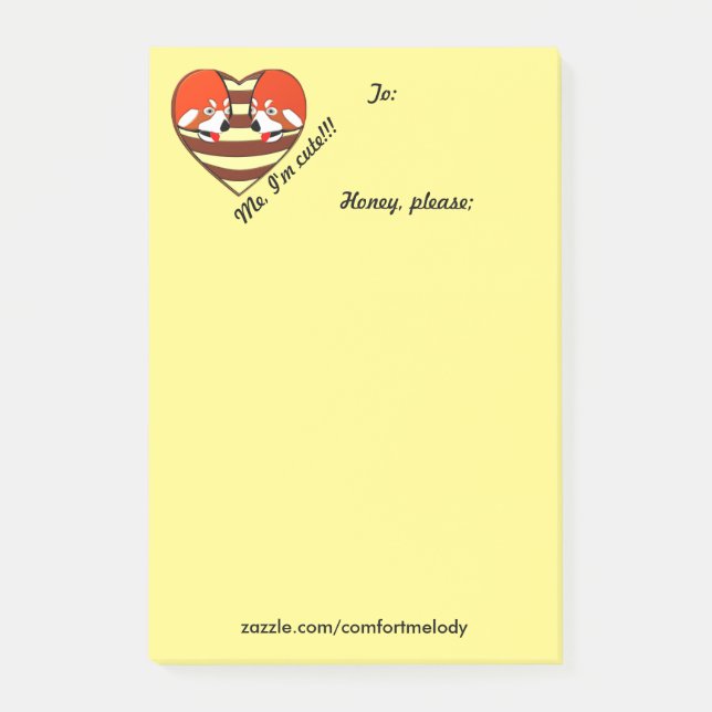 Bloco De Notas Coração Red Panda Love (Frente)