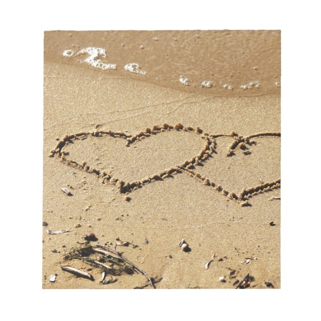 Bloco De Notas Corações amor personalizado aniversários (Frente)