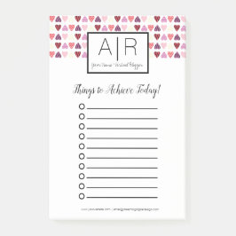 Bloco De Notas Corações com Padrões de Dia de os namorados Pequen