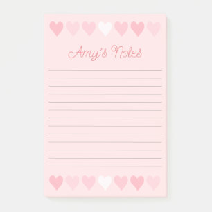Bloco De Notas Corações Cor-de-Rosa Doce