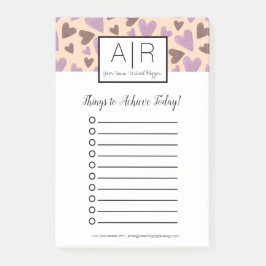 Bloco De Notas Corações de Cor Watercolor Dia de os namorados