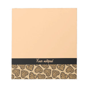 Bloco De Notas Corações de impressão leopardo Notepad