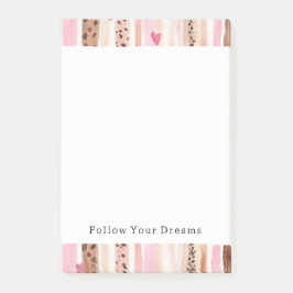 Bloco De Notas Corações do Leopardo Castanho-Rosa-Rosa-Rosa Cinza