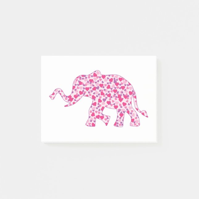 Bloco De Notas Corações-Elefantes-Rosa (1) (Frente)