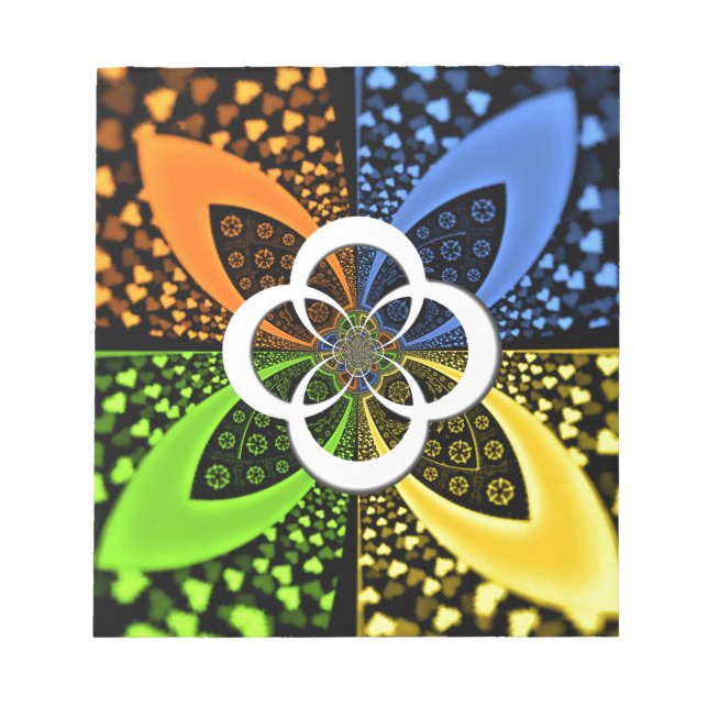 Bloco De Notas Corações Iridescentes, Abstrato de Bolinhas (Frente)