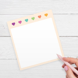 Bloco de Notas Corações Pastel