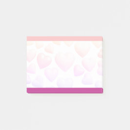 Bloco De Notas Corações Rosa + Roxo em Notas Personalizadas 3M