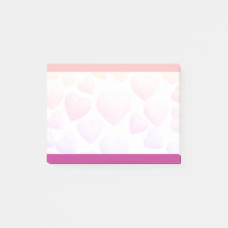 Bloco De Notas Corações Rosa + Roxo em Notas Personalizadas 3M