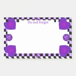 Bloco De Notas Corações roxos B&W batendo