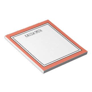 Bloco De Notas Coral Branco Personalizado Cor Editável