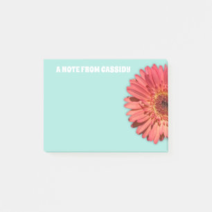 Bloco De Notas Coral Colorido Gerbera Daisy Photo Mint Green