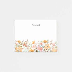 Bloco De Notas Cores Aquáticas Legais Flor de Flor Selvagem