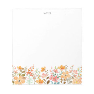 Bloco De Notas Cores Aquáticas Legais Flor de Flor Selvagem