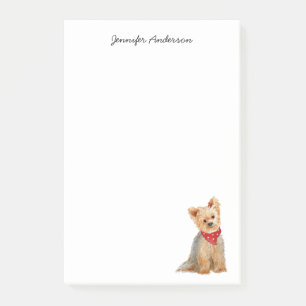 Bloco De Notas Cores d'água do Yorkie fofinho personalizadas