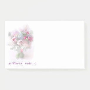 Bloco De Notas Cores de Pastel de Aquarelas Rosas Flores Florais