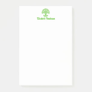 Bloco De Notas Cores DIY Nó Celta do Tree of Life com Nome Grn