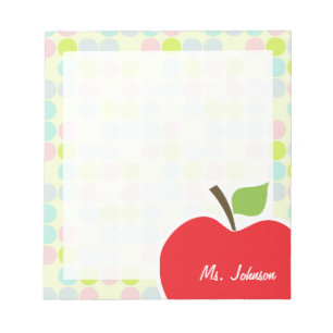 Bloco De Notas Cores Pastel, bolinhas; Apple