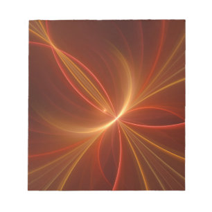 Bloco De Notas Cores Quentes Modernas de Arte Fractal Mística Abs