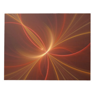 Bloco De Notas Cores Quentes Modernas de Arte Fractal Mística Abs