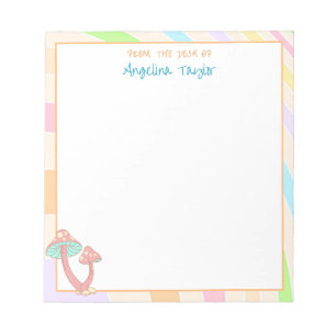 Bloco De Notas Cores Retro Vintage Personalizadas e Cogumelos