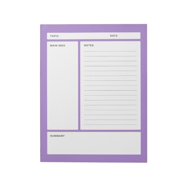 Bloco De Notas Cornell Notes (Linha) (Invertido)