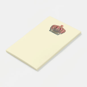 Bloco De Notas Coroa Cruz Real - Dourado Azul Vermelho