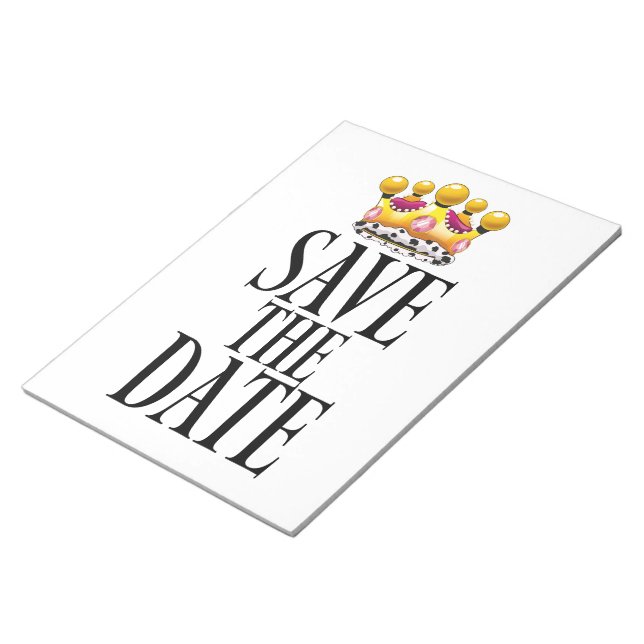 Bloco De Notas Coroa de casamento Salve a Data (Inclinado)