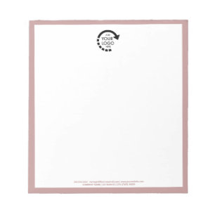 Bloco De Notas Corporação de Logotipo Personalizado Rosa Taupe