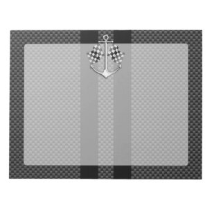 Bloco De Notas Corrida de Barcos Náutica em Decor de Estilo de Fi