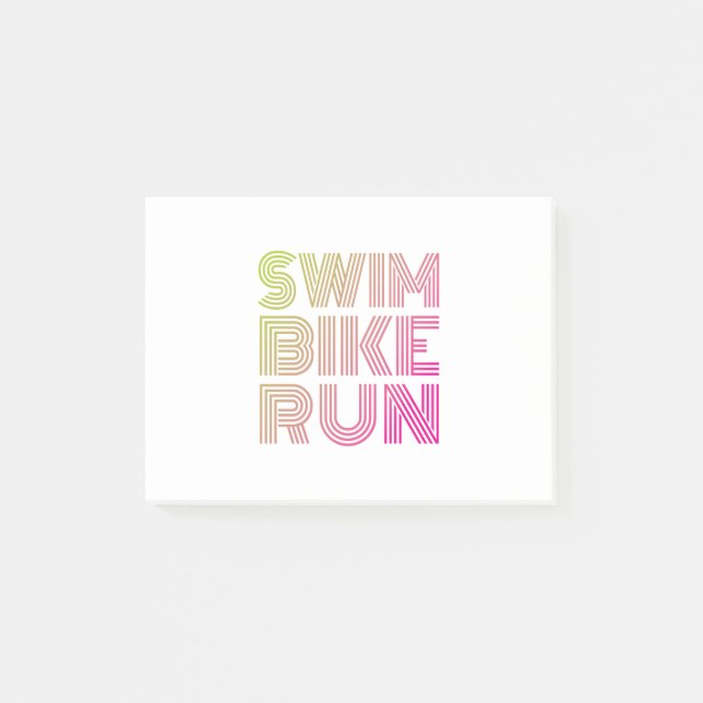 Bloco De Notas Corrida de bicicleta de natação Triathlon (Frente)