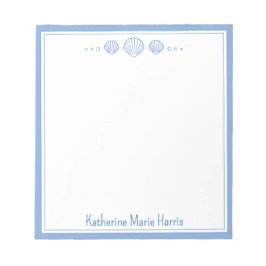 Bloco De Notas Costeira Azul e Scallop Shells Personalizados