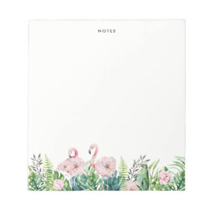 Bloco De Notas Costume floral da festão do flamingo cor-de-rosa