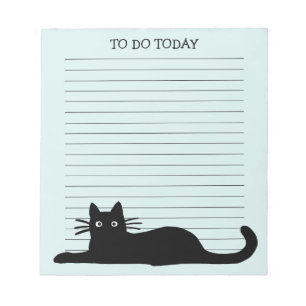 Bloco De Notas Costume preto legal do gato do gatinho alinhado
