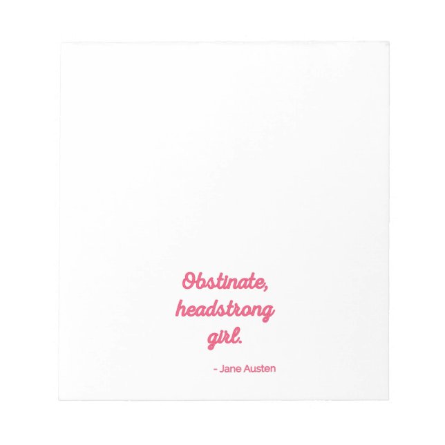 Bloco De Notas Cota de Orgulho e Preconceito II - Estilo Bonito (Frente)