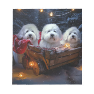 Bloco De Notas Coton De Tulear Snowy Sleigh Decência De Natal