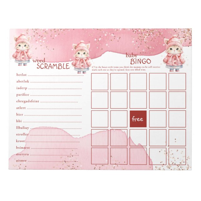 Bloco De Notas Cotovelo, Cores Aquáticas, Jogos de Chá de fraldas (Frente)